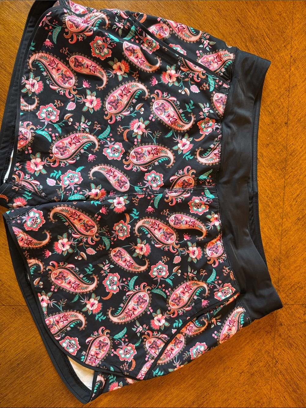 Black Paisley Floral Swim Shorts